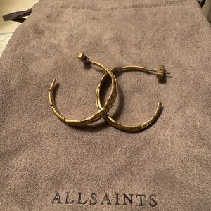 All Saints Textured Gold Hoop Earrings